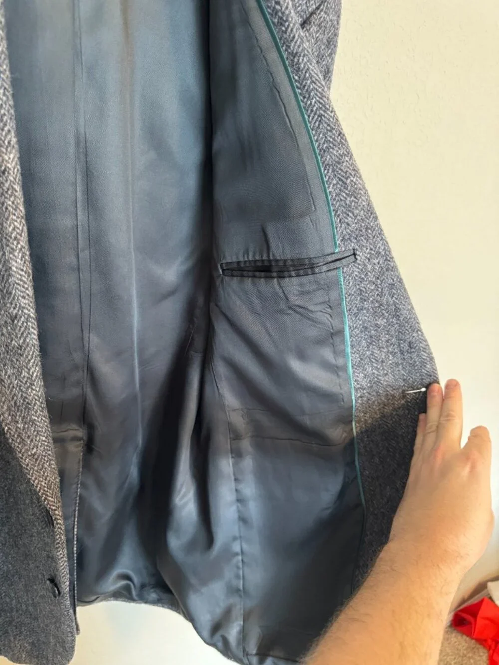 Vintage Haggar Gallery Gray Herringbone Blazer Sport Coat Made USA